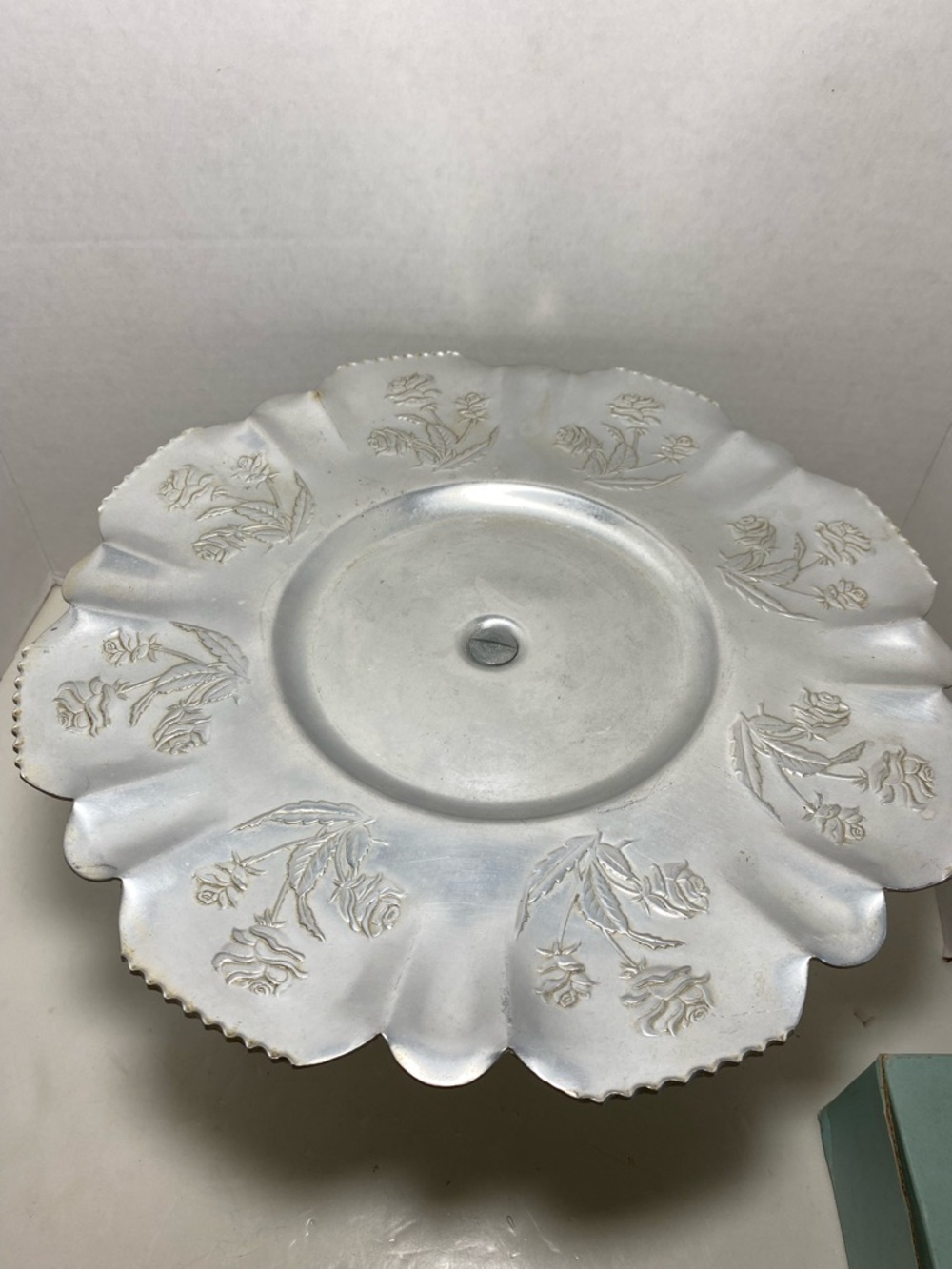 Vintage Farber and SHLEVIN hand, rot aluminum serving tray, Lazy Susan 14”